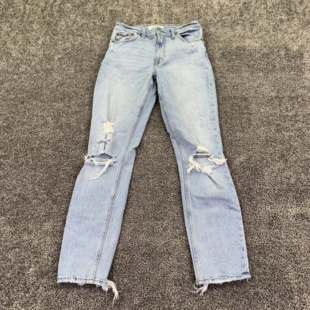 Abercrombie & Fitch Jeans Womens 28 Blue The Skinny High Rise Distressed Denim